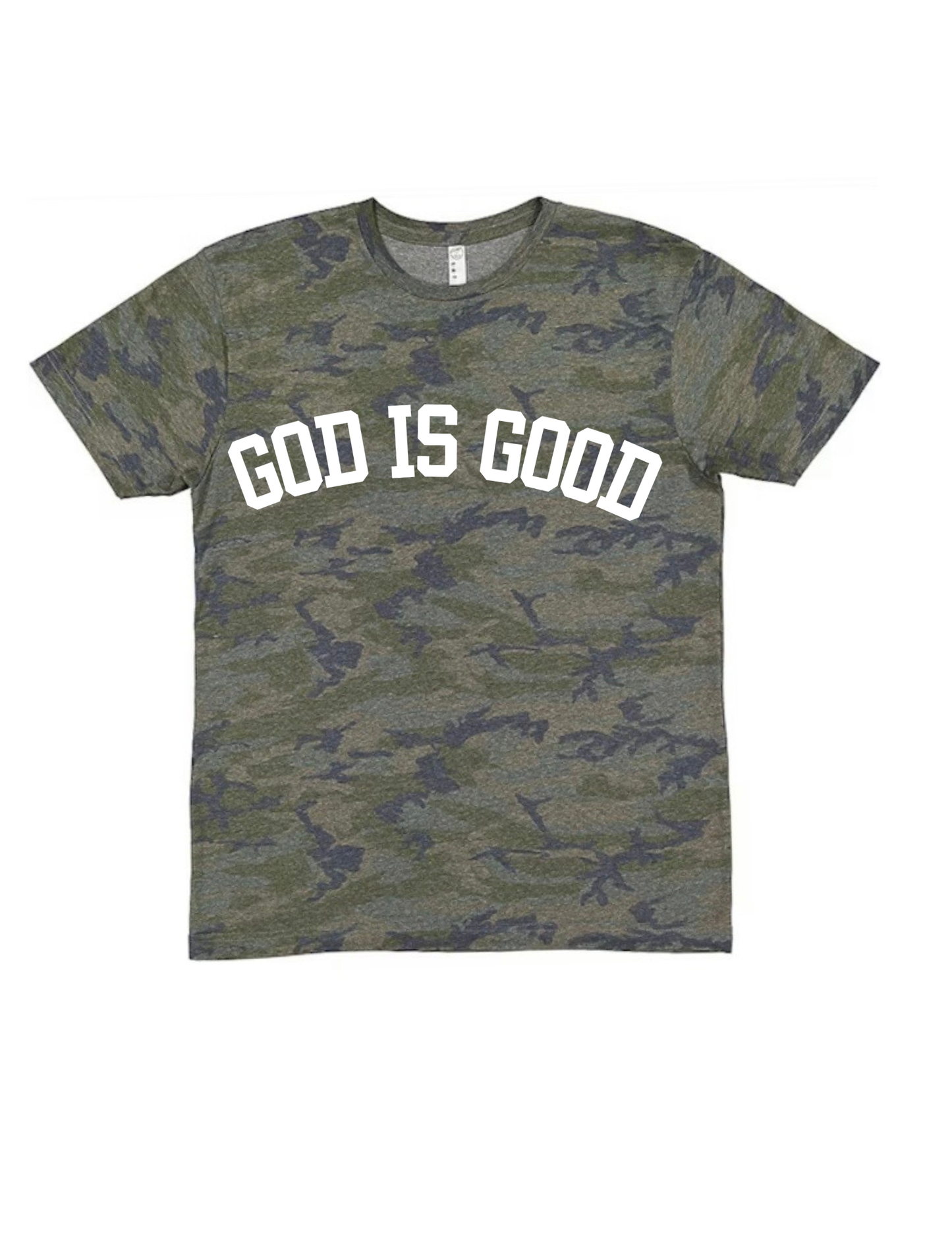 Camo God is Good Adult and Kid Tee