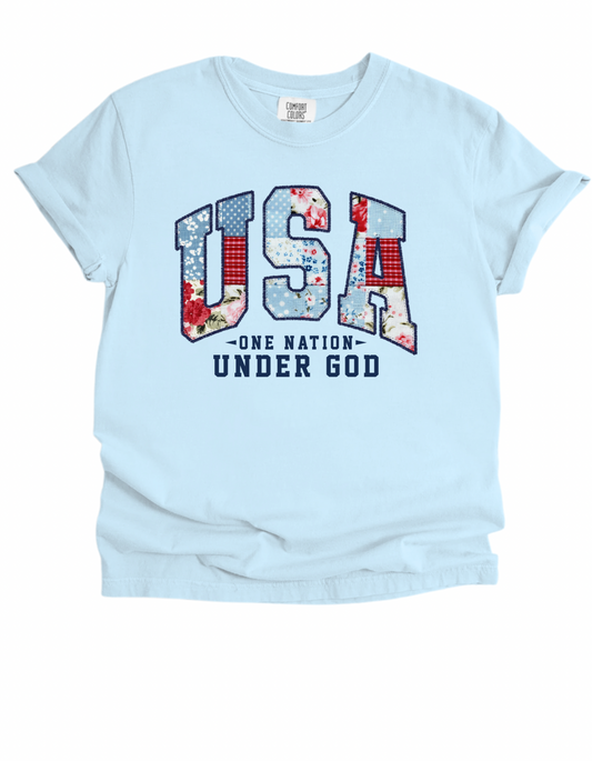 USA-ONE NATION UNDER GOD ADULT AND KID TEE