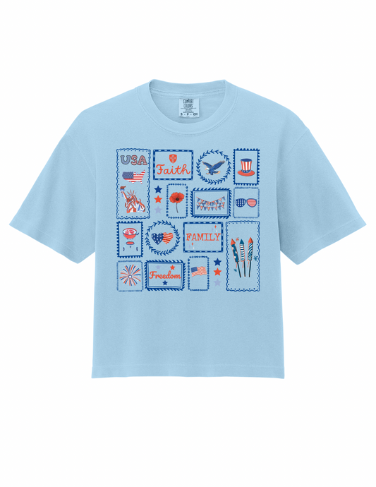Faith, Family, Freedom stamp shirt